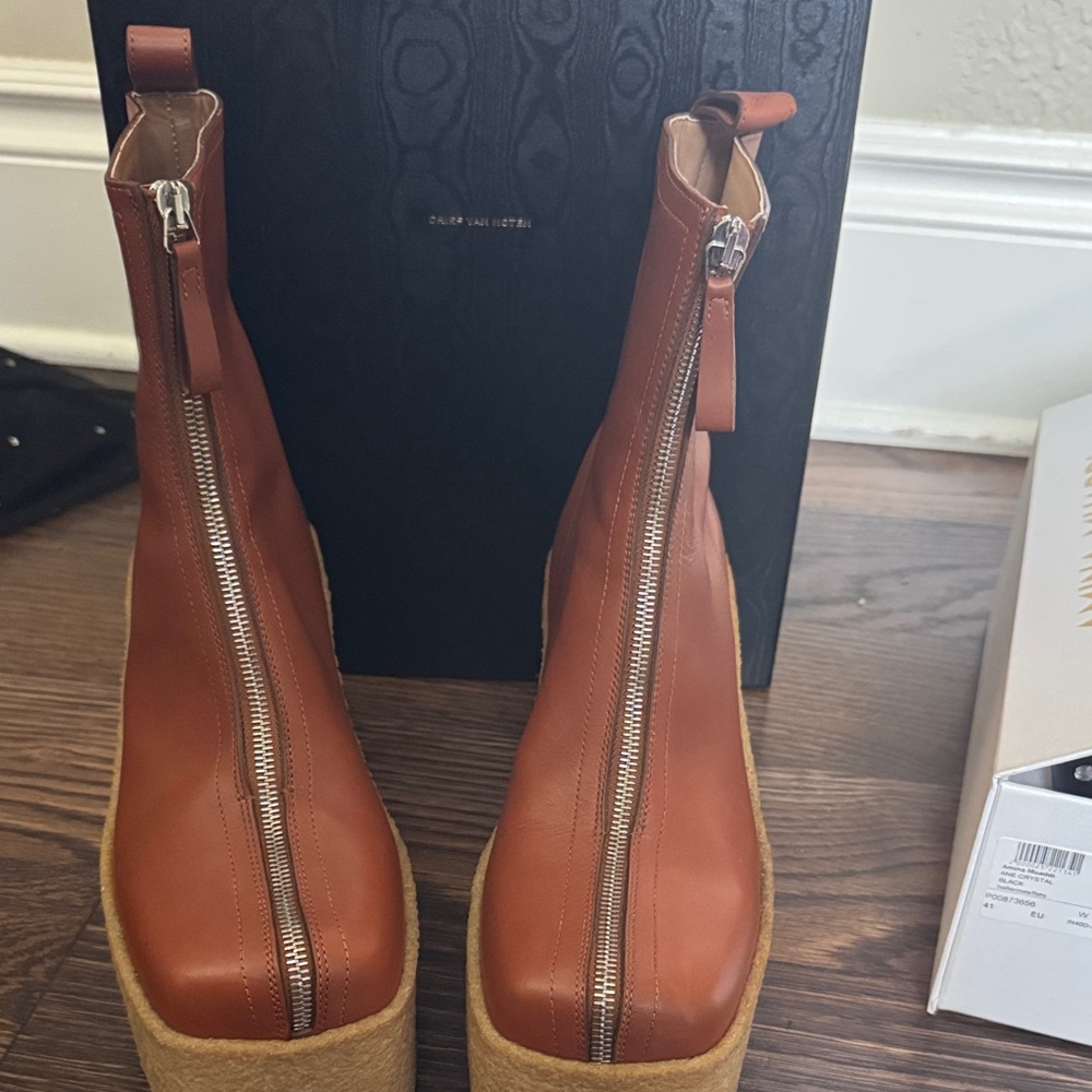 Dries Van Noten Tan Platform Boots